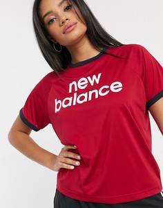 Красная короткая футболка с логотипом New Balance Running-Красный