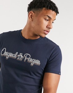 Темно-синяя футболка с логотипом Original Penguin-Темно-синий