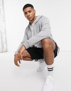 Худи серого меланжевого цвета на молнии ASOS DESIGN-Серый