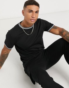 Черная футболка с контрастной отделкой Brave Soul-Зеленый