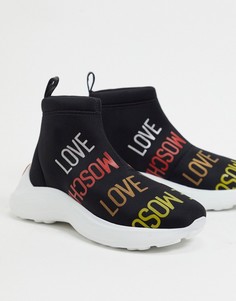 Черные кроссовки с логотипом Love Moschino-Черный