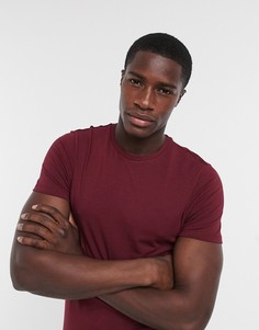 Бордовая обтягивающая футболка Burton Menswear-Красный