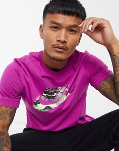Фиолетовая футболка с камуфляжным логотипом Nike-Фиолетовый