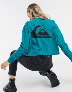 Сине-зеленый лонгслив Quiksilver