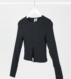 Лонгслив с разрезом ASOS DESIGN Tall-Черный