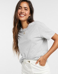 Серая меланжевая футболка из органического хлопка ASOS DESIGN-Серый