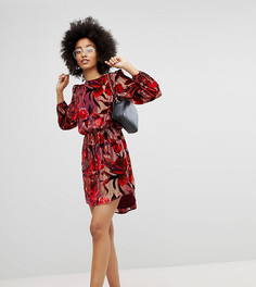 Бархатное платье мини New Look-Красный