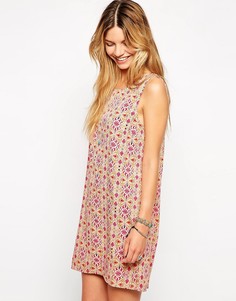 Свободное платье с принтом Vila Viola-Темно-синий