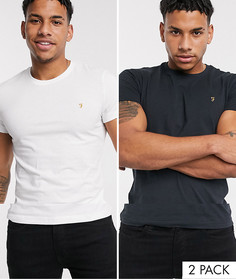 Набор из двух футболок черного и белого цвета Farah-Белый