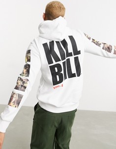 Худи белого цвета с принтом ""Kill Bill" Bershka-Белый