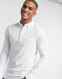 Поло белого цвета с длинными рукавами Farah-Белый