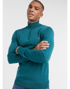 Темно-синее поло с длинными рукавами Farah Ricky-Темно-синий