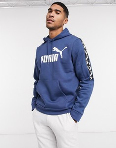 Худи синего цвета с логотипом Puma-Синий