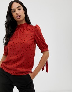 Блузка в горошек Fashion Union-Красный