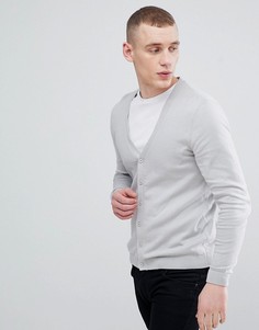 Серый хлопковый кардиган ASOS