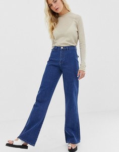 Расклешенные джинсы с карманами в стиле вестерн ASOS DESIGN-Синий