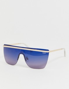 Синие солнцезащитные очки с плоским верхом Quay Australia x J Lo get it right-Синий