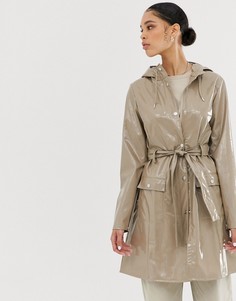 Непромокаемая куртка с голографическим принтом Rains Сurve-Бежевый