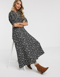 Платье миди с цветочным принтом Free People-Черный