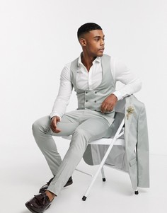 Зеленый супероблегающий жилет из эластичного хлопка ASOS DESIGN wedding