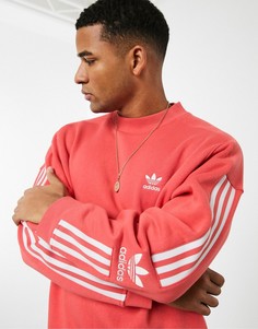 Светло-красный свитшот с логотипом adidas Originals