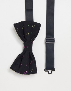 Разноцветный галстук-бабочка с блестками Devils Advocate-Черный