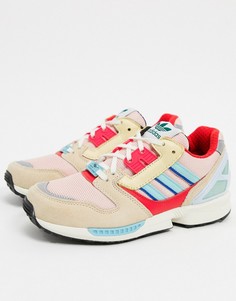 Розово-красные кроссовки adidas Originals ZX 8000-Белый