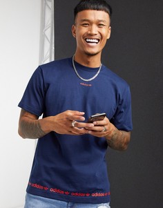 Темно-синяя футболка с логотипом adidas Originals-Темно-синий