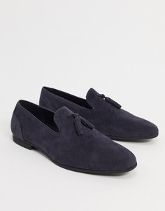 Темно-синие лоферы из искусственной замши ASOS DESIGN-Темно-синий
