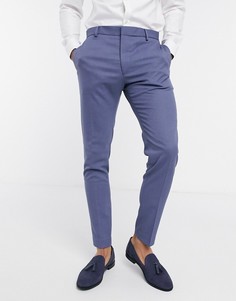 Синие фактурные супероблегающие брюки ASOS DESIGN wedding-Синий