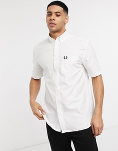 Белая оксфордская рубашка с короткими рукавами Fred Perry-Белый