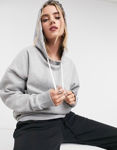 Серый oversized-худи с логотипом Reebok Training