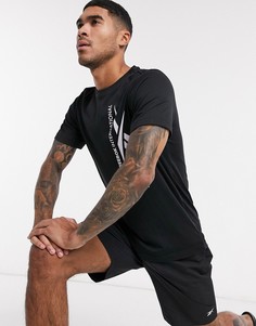 Черная футболка с большим логотипом Reebok Training-Черный