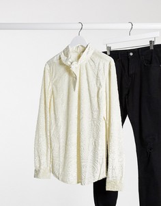Белая жаккардовая рубашка с бантом ASOS DESIGN-Белый