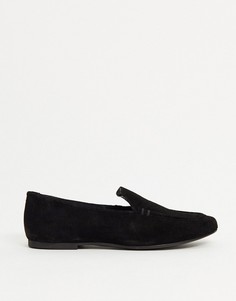Черные замшевые лоферы ASOS DESIGN-Черный