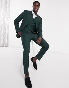 Зеленый приталенный жилет ASOS DESIGN