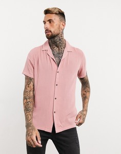 Розовая рубашка с отложным воротником ASOS DESIGN-Розовый