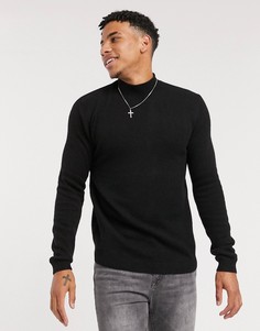 Черный джемпер с высоким воротником ASOS DESIGN