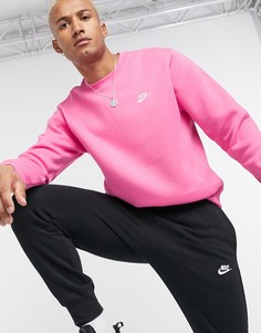 Ярко-розовый свитшот с круглым вырезом Nike Club