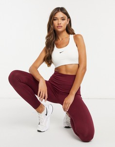 Бордовые леггинсы Nike Training one tight-Красный