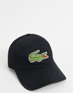 Черная бейсболка с крокодиловым рисунком Lacoste-Черный