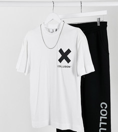 Белая футболка с логотипом COLLUSION Unisex-Белый