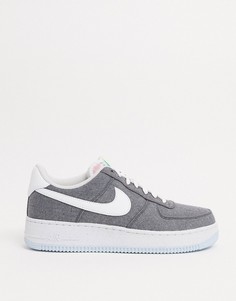 Серые кроссовки из переработанной парусины Nike Air Force 1 07 LX-Серый