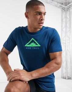 Футболка с логотипом Nike Running-Синий