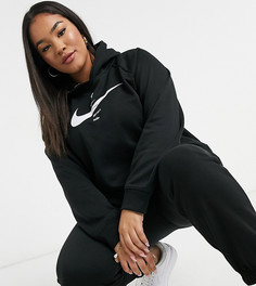 Черный короткий худи с логотипом Nike Plus