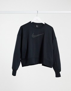 Черный свитшот с круглым вырезом и логотипом-галочкой Nike Training