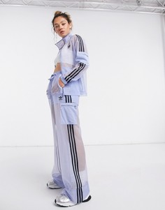 Синие сетчатые спортивные штаны с логотипом adidas Originals-Синий