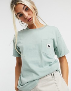 Футболка с логотипом на кармане Carhartt Wip-Зеленый