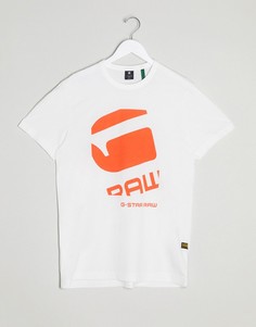 Белая футболка с логотипом G-Star-Белый