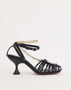 Черные туфли на среднем каблуке ASOS DESIGN-Черный